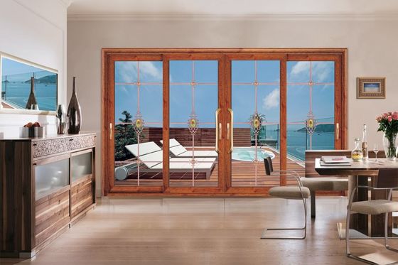 Resistencia a los tifones Puertas corredizas de aluminio de 2 mm de espesor con vidrio templado