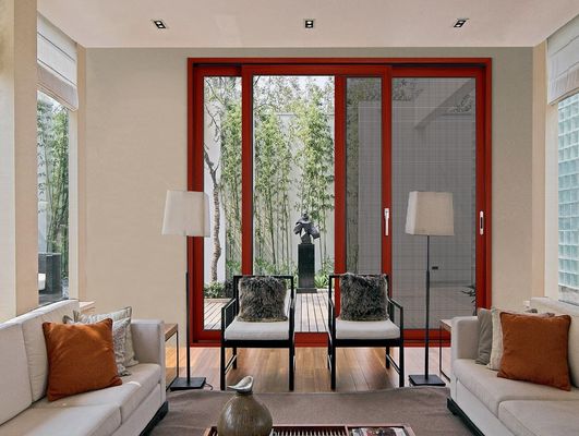 Cuadro de aluminio recubierto de polvo de puertas de patio de vidrio grande corredizo personalizado