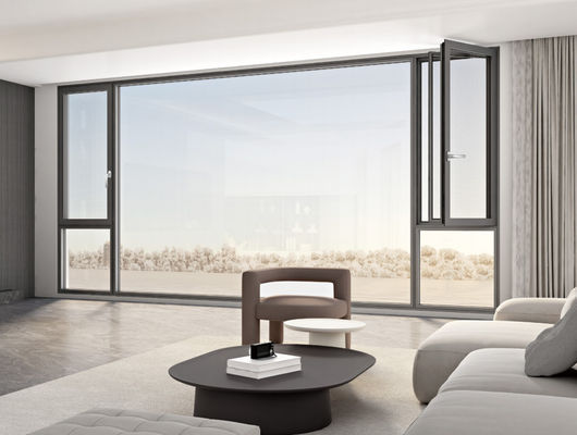 Ventana de aluminio con vidrio aislado templado y bloqueo multipunto