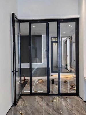 Resistencia a los huracanes Puertas de aluminio de doble doble interior Revestimiento en polvo