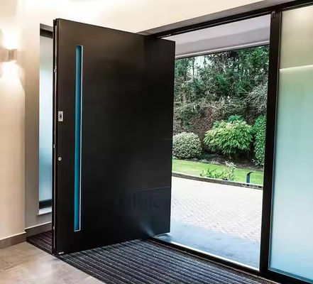 Puerta giratoria interna de aluminio de acero inoxidable con vidrio transparente y espesor de marco de 1,8 mm