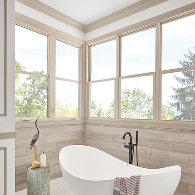 Ventana giratoria de aluminio con 10 años de garantía y doble acristalamiento