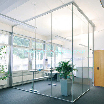 calidad  Dustproof Glass Partition Wall Easy Cleaning Glass Office Partitions fábrica