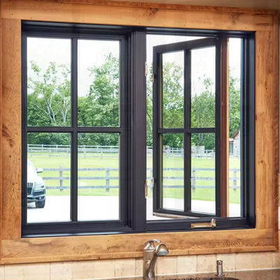 Nuevo diseño de aluminio Casement ventana oscilante con vidrio templado