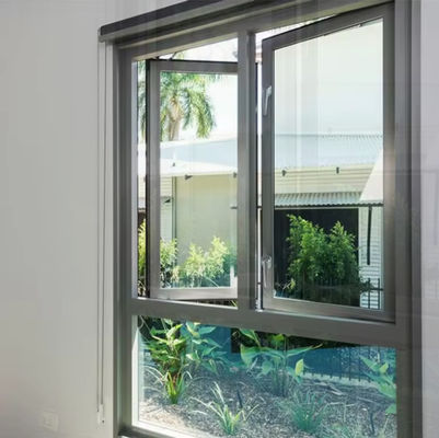 Nuevo diseño de aluminio Casement ventana oscilante con vidrio templado