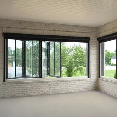 Ventana plegable de aluminio de balcón a medida ventana de vidrio plegable aislada templada