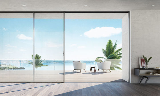 Puerta corredera de aluminio ecológica balcón con puerta corredera de aluminio delgado 4