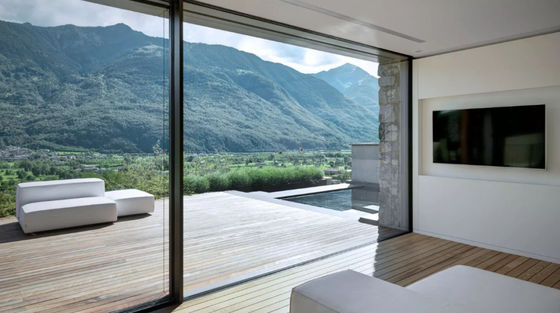 Puerta corredera de aluminio ecológica balcón con puerta corredera de aluminio delgado 4