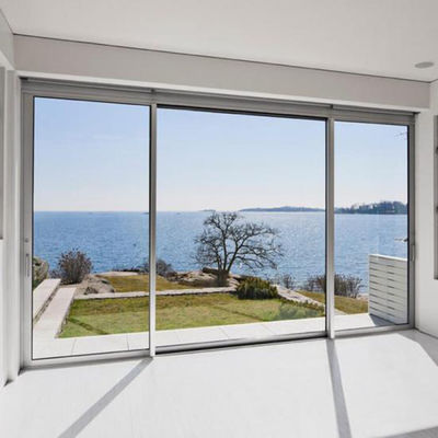 Porte corredera de aluminio de perfil ligero y delgado sustitución por vidrio transparente templado