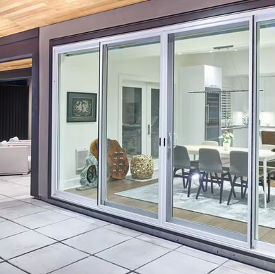Seguridad Residencial Puertas de vidrio corredero de aluminio Vidrio aislado con perfil de rotura térmica