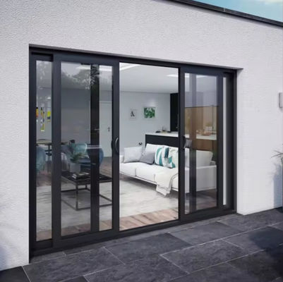 Seguridad Residencial Puertas de vidrio corredero de aluminio Vidrio aislado con perfil de rotura térmica