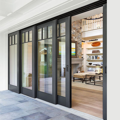 Puertas de vidrio de aluminio templado aislado personalizado con perfil de trabajo pesado