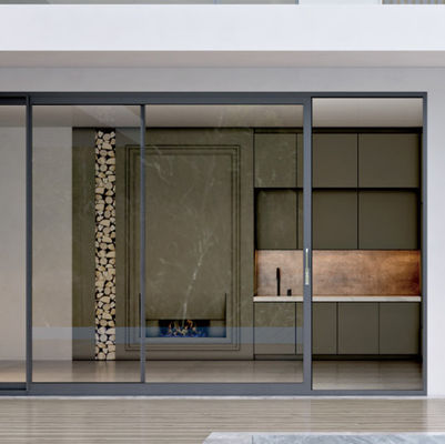 Dimensión personalizada Puerta corredera de aluminio de vidrio aislado Puertas correderas de doble acristalamiento