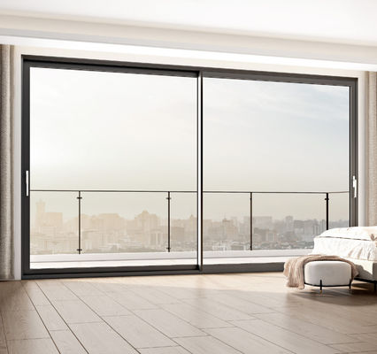 Dimensión personalizada Puerta corredera de aluminio de vidrio aislado Puertas correderas de doble acristalamiento