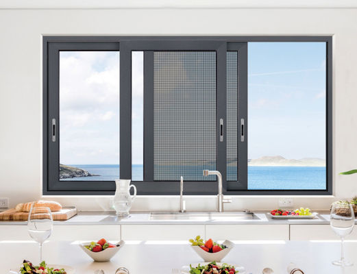 Puertas correderas de aluminio de línea delgada resistentes a huracanes al aire libre