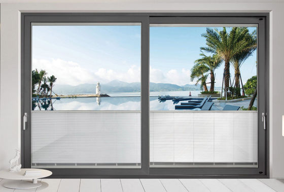 Puertas correderas de aluminio de vidrio transparente templado