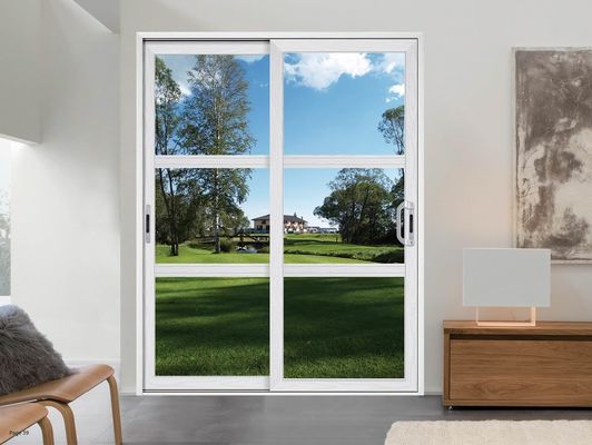 Puerta corredera de vidrio de seguridad aislada de perfil de aluminio ruptura térmica reemplazar puerta corredera de vidrio
