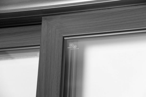 Puerta corredera de aluminio resistente a los tifones negro Cuadro de aluminio 1.5 Puerta corredera de aluminio