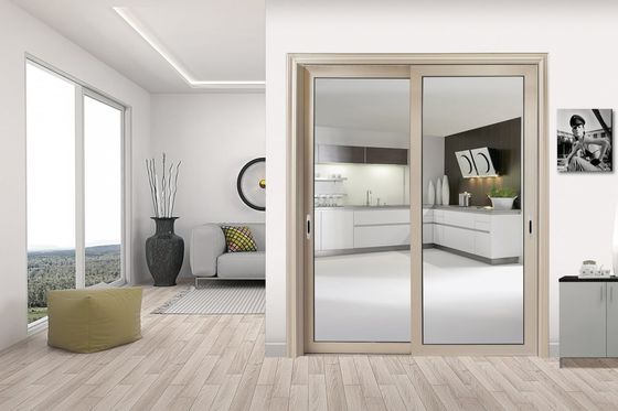 Puerta corredera de aluminio resistente a los tifones negro Cuadro de aluminio 1.5 Puerta corredera de aluminio