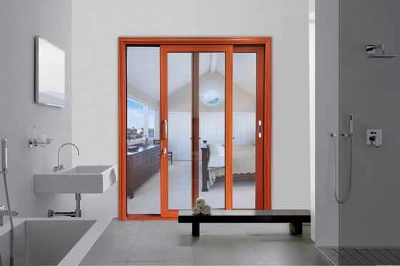 Puerta corredera de perfil de aluminio robusto personalizable con vidrio templado