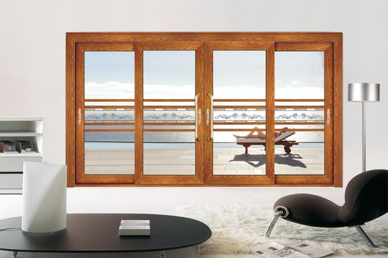 Puerta corredera de aluminio de doble vidrio Resistencia a huracanes Puerta de vidrio multi-slide