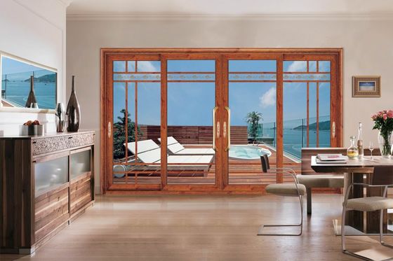 Puerta corredera de aluminio de doble vidrio Resistencia a huracanes Puerta de vidrio multi-slide