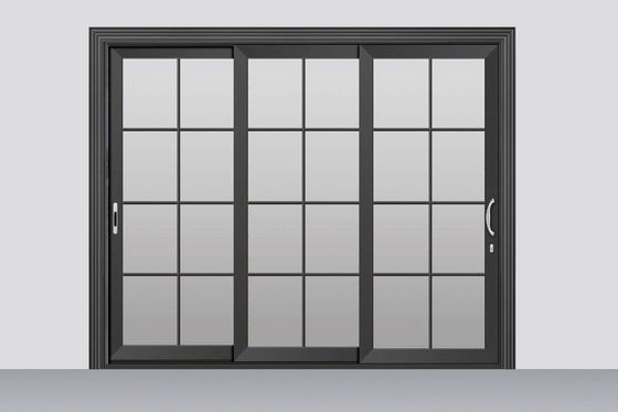 Resistencia a los tifones Puertas corredizas de aluminio de 2 mm de espesor con vidrio templado