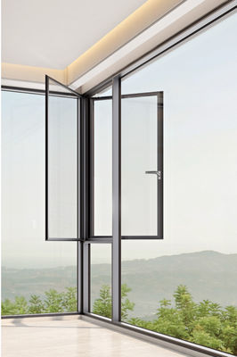 Ventana abierta de aluminio con vidrio laminado y vidrio aislado templado