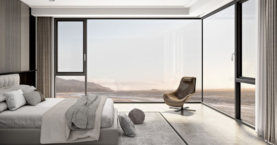 Ventana abierta de aluminio con vidrio laminado y vidrio aislado templado