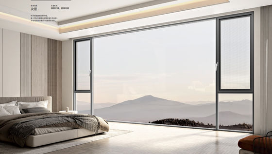 Ventana abierta de aluminio con vidrio aislado templado y vidrio laminado templado