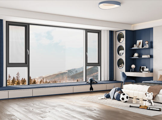Ventana abierta de aluminio con vidrio aislado templado y vidrio laminado templado