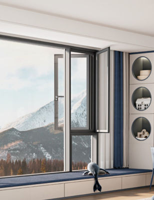 Ventana de aluminio con vidrio aislado templado y bloqueo multipunto
