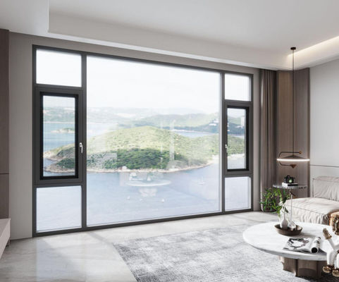 Fácil mantenimiento Ventana de oscilación de aluminio resistente a la corrosión Ventana de vidrio oscilante
