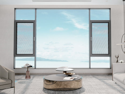 Fácil mantenimiento Ventana de oscilación de aluminio resistente a la corrosión Ventana de vidrio oscilante