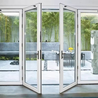 Diseño personalizado de seguridad de aluminio puerta oscilante fácil de instalar puerta de vidrio oscilante
