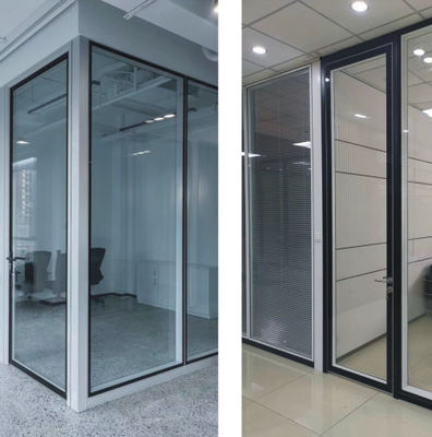 Puerta giratoria de aluminio gruesa y duradera, vidrio aislado laminado templado