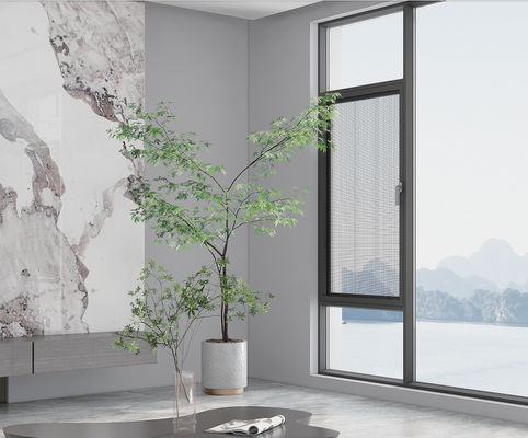 Ventanas de aluminio con doble acristalamiento de apertura hacia el interior recubiertas en polvo