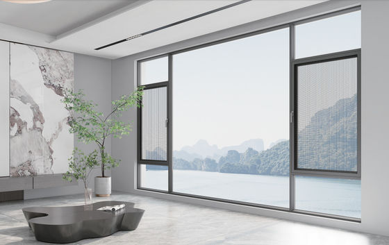 Ventanas de aluminio con doble acristalamiento de apertura hacia el interior recubiertas en polvo