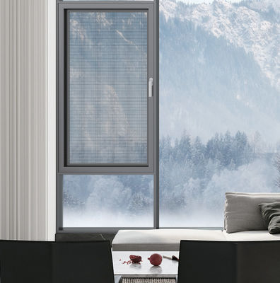 Ventanas giratorias de aluminio gris con alta ventilación Casement Ventanas abiertas hacia afuera