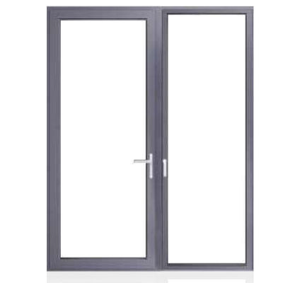 Revestimiento en polvo puerta oscilante de vidrio templado con ruptura térmica con perfil de aluminio