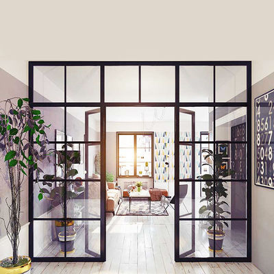 Puertas de acristalamiento laminado de aluminio de doble hoja