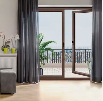 SZG Casa de aluminio doble puerta oscilante de vidrio para la seguridad y la apertura suave