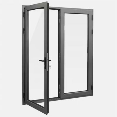 Puerta de doble puerta de aluminio de cristal de swing puerta personalizable con diseño moderno