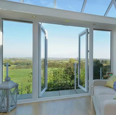 Superficie de revestimiento en polvo de doble puerta giratoria de aluminio aislado comercial