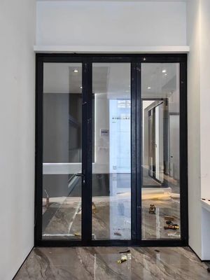 Eficiencia energética Puerta plegable de aluminio de perfil grueso Puerta plegable de vidrio