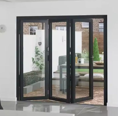 Cuadro de aluminio de vidrio plegable Puertas de patio de alta seguridad Resistencia a huracanes
