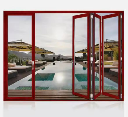 Puerta corredera de aluminio de corte térmico resistente al polvo con vidrio templado