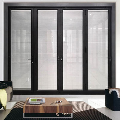 Puertas de patio plegables de aluminio de vidrio aislado Puertas dobladas de aluminio personalizadas Blanco
