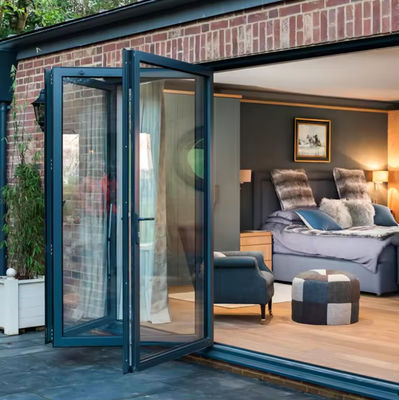 Puertas plegables de aluminio de diseño moderno de aluminio gris