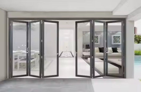 Puertas plegables deslizantes de aluminio con rotura térmica